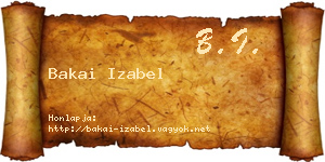 Bakai Izabel névjegykártya